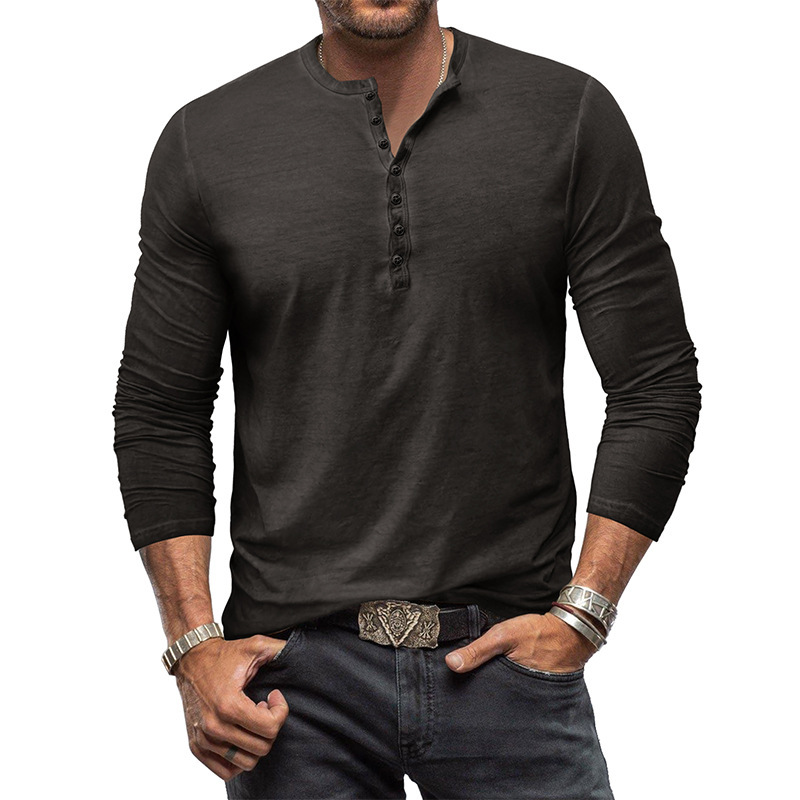 Langarm-Henley-Shirt