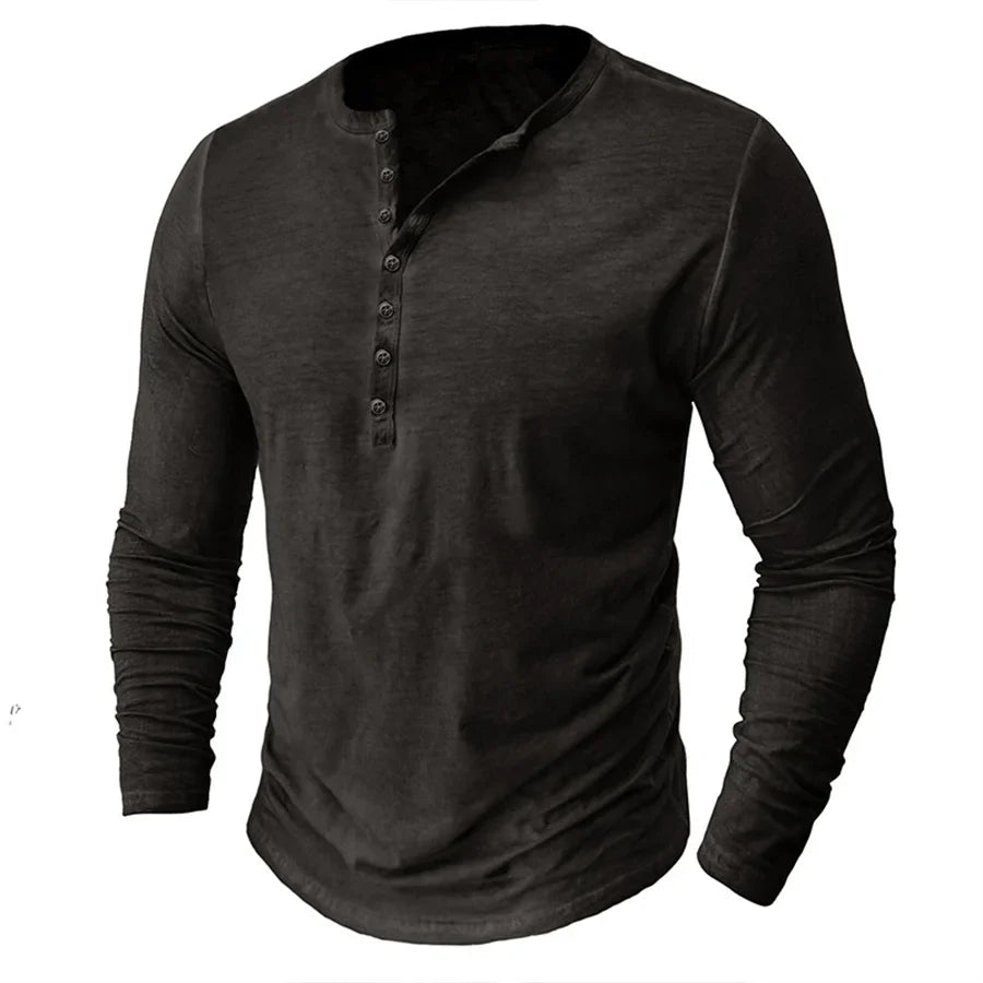 Langarm-Henley-Shirt